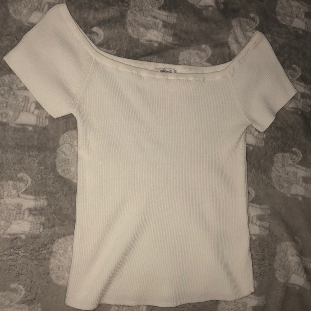 Madewell off the shoulder top 💋